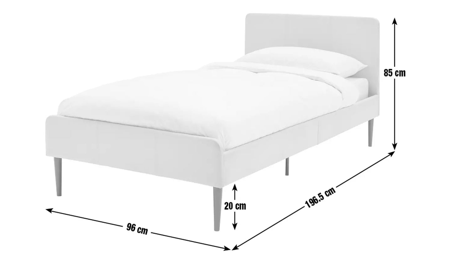 Kristopher Single Fabric Bed Frame - Cream